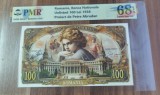 REPRODUCERE pe hartie cu filigran si fire UV proiect bancnota 100 Lei 1938 nr.165