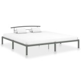 Cumpara ieftin Cadru de pat, gri, 200 x 200 cm, metal