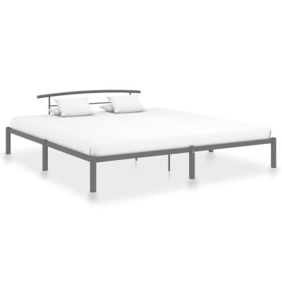 vidaXL Cadru de pat, gri, 200 x 200 cm, metal 284706 foto