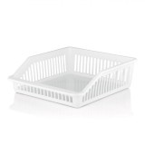 Organizator Frigider Plastic, Model Perforat, Culoare Alb, Dimensiuni 29x26x8.5 cm, Oem