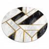 Exclusiv EMERALD covor 1015 cerc - glamour, stilat, marmură, geometric negru / aur, cerc 200 cm