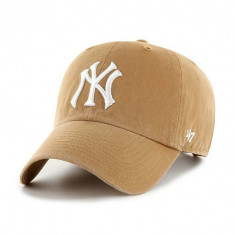 47brand șapcă de baseball din bumbac MLB New York Yankees culoarea bej, cu imprimeu B-NLRGW17GWS-QLA