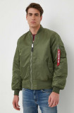 Alpha Industries geacă bomber cu două fețe MA-1 bărbați, culoarea verde, de tranziție 100101.01-SageGreen