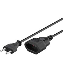 Cablu prelungitor EURO 3m 2x0.75mm mama-tata negru 2.5A 50508 Goobay foto