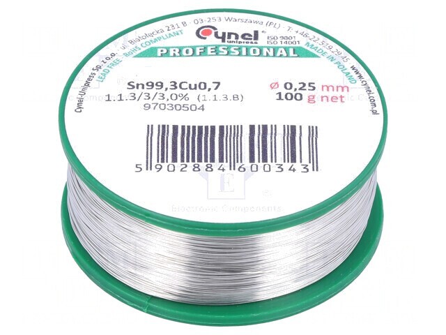 S&acirc;rmă de lipit fără plumb 0,25mm 100g