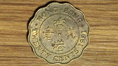 Hong Kong - bijuterie de moneda dantelata - 20 cents 1991 - Elisabeta II - superba !