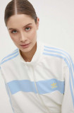 Adidas Originals bluza femei, culoarea bej, cu imprimeu, IR7471