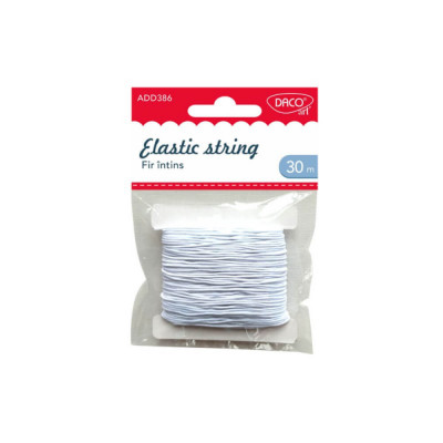 Fir Elastic Daco Fir Intins, 30 m, Alb, Fir Elastic pentru Bijuterii, Firicel Elastic pentru Bijuterii, Fir Alb pentru Margele, Fir Elastic pentru Mar foto