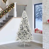 vidaXL Pom de Crăciun artificial pre-iluminat Argintiu 240 cm PET 3397233