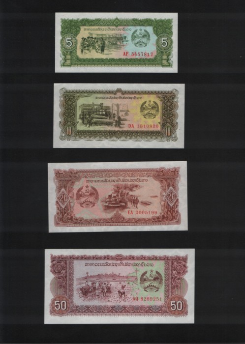 Set Laos 5 + 10 + 20 + 50 kip 1979 unc