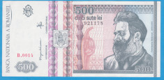 (3) BANCNOTA ROMANIA - 500 LEI 1992, PORTRET BANCUSI, FILIGRAN FATA,STARE F BUNA foto