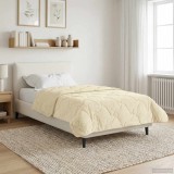 vidaXL Duvet de iarnă Crem 135 x 200 cm Microfibră și fleece Teddy 42026361