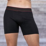 Boxeri Bărbați cu Picior Lung &ndash; Bumbac și Elastan pentru Confort și Susținere - XXL - Negru