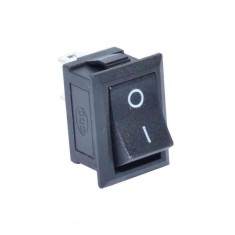 Buton rocker mini ON, OFF cu mentinere, 6A 250V AC, SPST, montaj panou, negru, KCD1-101-00-BLACK
