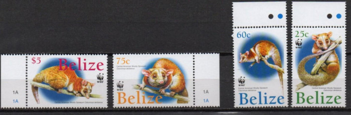 BELIZE 2004, Fauna WWF, serie neuzată, MNH