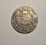 8 Reales Reali 1851 Peru Piesa Rara de Colectie