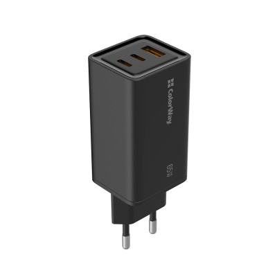 Incarcator retea Multi Fast Charge ColorWay, GaN3, 65W, negru foto