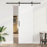vidaXL Ușă glisantă ORKDAL Alb și negru 83 x 232 cm Lemn masiv de pin 3445581