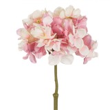 Floare Artificială, Hortensie, Tulpină Scurtă, Roz-Crem, 24 cm, Oem