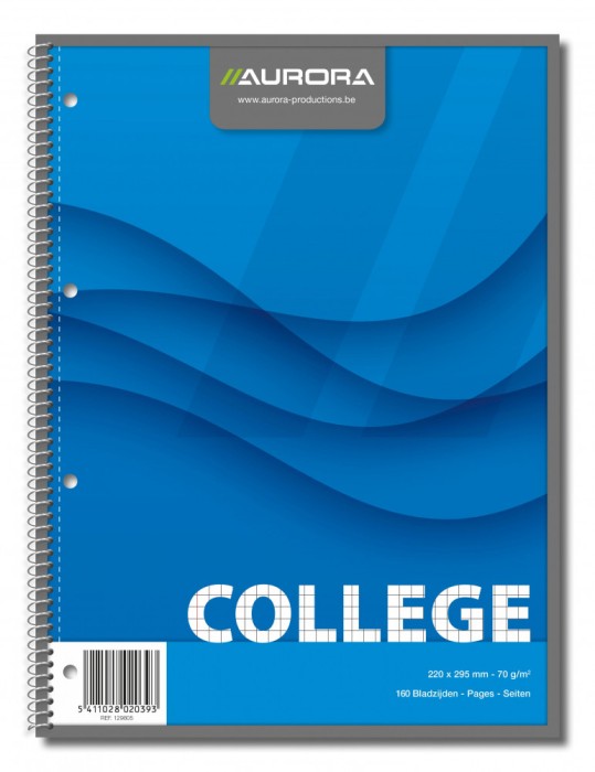 Caiet Cu Spirala, A4, 80 File - 70g/mp, 4 Perf., Coperti Carton, Aurora College - Matematica