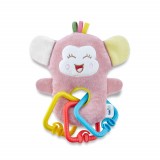 Cumpara ieftin Jucarie din plus pentru bebelusi cu inele dentitie Funny Monkey BabyJem (Culoare: Roz)