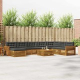 Cumpara ieftin Set de canapele de exterior 9 buc. 7-Locuri Natural si Antracit