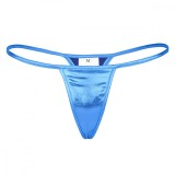 Lady Lust Bikini Tanga Mini Chiloti Sexy Piele Eco Metalic Slim Micro Wet, Albastru, Rose, M