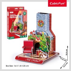 Cubic Fun - Puzzle 3D semineu decorat de Craciun 24 piese