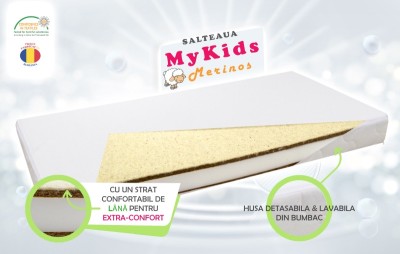 Saltea fibra cocos MyKids Merinos 120x60x09 (cm) foto