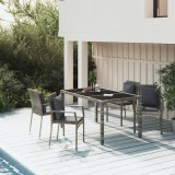 VidaXL Set mobilier de grădină cu perne, 5 piese, gri, poliratan