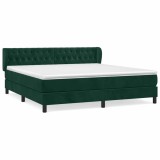 Cumpara ieftin Pat box spring cu saltea, verde inchis, 180x200 cm, catifea