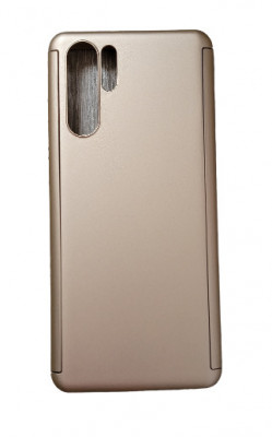 Husa protectie 360 fata + spate + folie silicon Huawei P30 Pro , Auriu foto