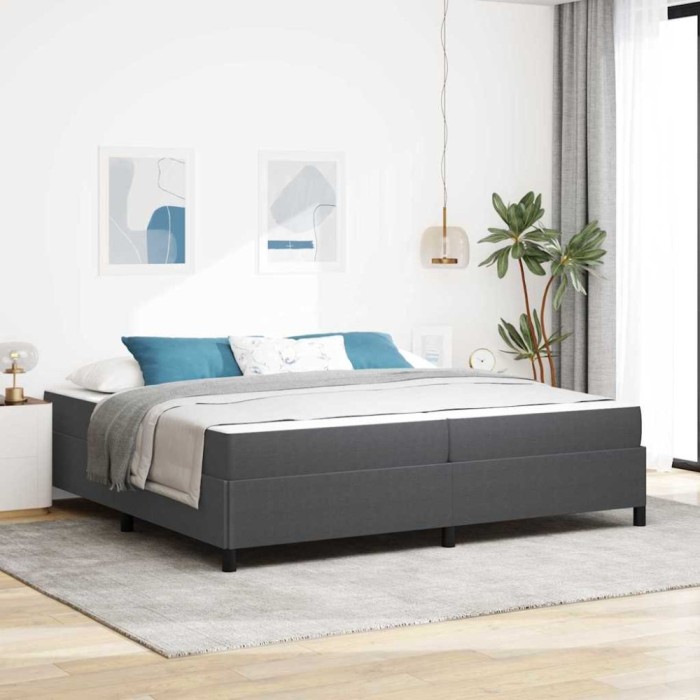 vidaXL Cadru de pat Gri &icirc;nchis 200 x 200 cm Țesătură de catifea 3399141