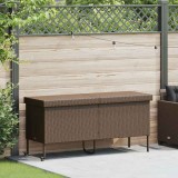 VidaXL Ladă depozitare de grădină cu roți, maro 160x55x75 cm poliratan