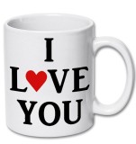 Cana alba personalizata &quot; I LOVE YOU &quot;, INOVATIX&reg;. 330ml