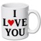 Cana alba personalizata &quot; I LOVE YOU &quot;, INOVATIX&reg;. 330ml