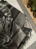 SAL ELEGANT DIN SATIN, CULOARE GRI INCHIS/NEGRU, Marime universala