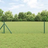 Set de St&acirc;lpi de Gard Verde 0.6 x 10 m Oțel Galvanizat