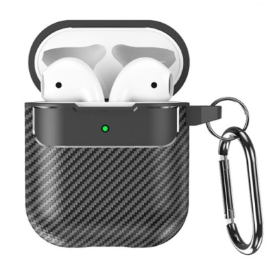 Husa pentru AirPods 1 / 2 - Techsuit CarbonFiber - Black foto