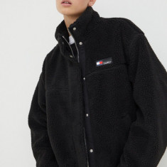 Tommy Jeans geacă femei, culoarea negru, de tranziție DW0DW17227