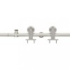 Set piese pentru usa glisanta, argintiu, 183 cm otel inoxidabil