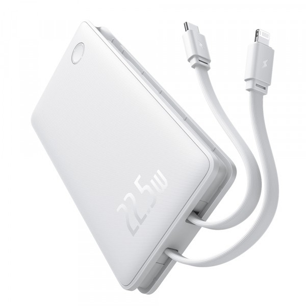 Baterie Externa Baseus Airpow Lite, 10000mAh, 22.5W, PD, 1 x Lightning - 1 x USB-A - 2 x USB-C, Alba P10067501213-00