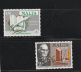 Malta 1971-Aniversari literare , serie 2 valori dant.,MNH.Mi.420-421, Arta, Nestampilat