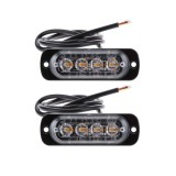 Cumpara ieftin Set 2 Stroboscoape 4 LED, lumini de avertizare galbene pentru auto