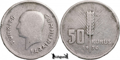 1936, 50 Kuruş - Turcia | KM 865 foto