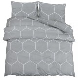 Cumpara ieftin Set cu husa de pilota, gri, 200x200 cm, bumbac