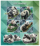 NIGER 2015 - Fauna, Ursi Panda / colita+bloc (2 img), Stampilat