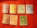 Serie mica Virgin Islands 1938 R.George VI , 7 val.sarniera (2v. fara guma), Nestampilat