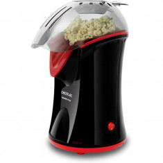 Aparat popcorn Cecotec, 1200 W, fara ulei, tehnologie aer cald, Negru/Rosu foto