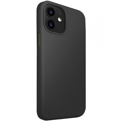 Husa TPU UNIQ Lino pentru Apple iPhone 12 mini, Neagra foto